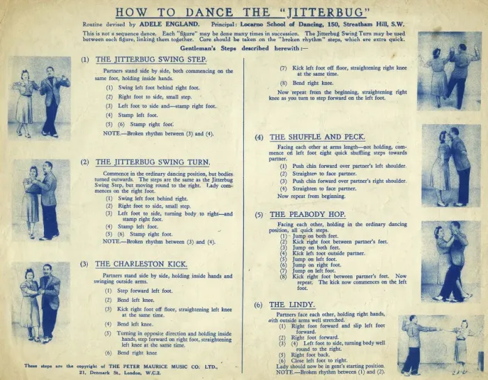Framed Print : 1939 Jitterbug Dance Instruction Print Framed Print : 1939 Jitterbug Dance Instruction Print