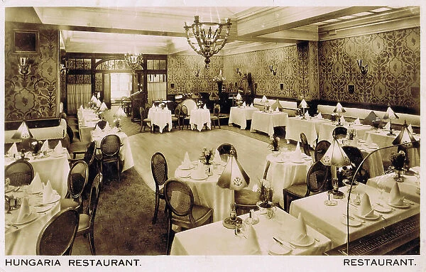 The interior of the Hungaria Restaurant, London, 1920s