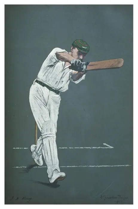 Framed Print : John H King Left-handed Cricketer Print Framed Print : John H King Left-handed Cricketer Print