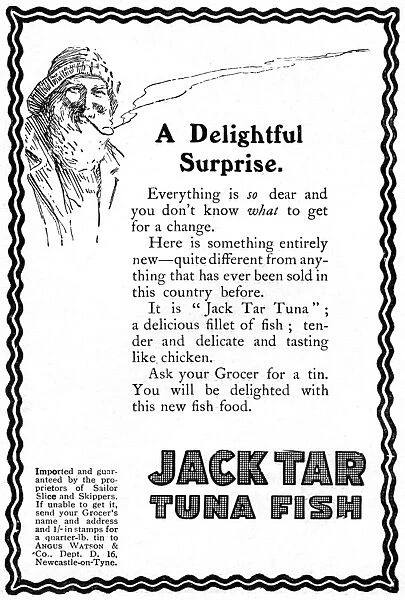 Jack Tar Tuna Fish advertisement, WW1