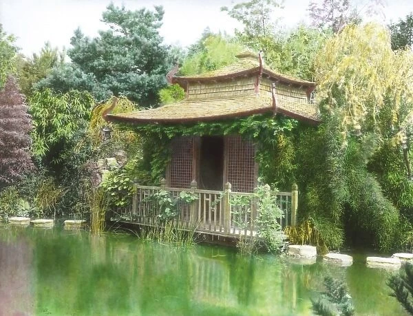 Japanese tea house and pool