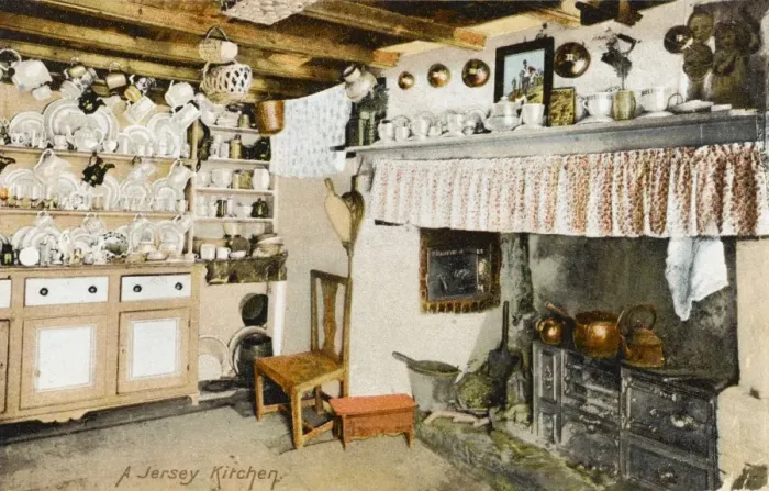 Framed Print : A Jersey Cottage Kitchen Print Framed Print : A Jersey Cottage Kitchen Print