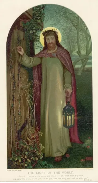 Framed Print : Print of Jesus as the Light of the World Framed Print : Print of Jesus as the Light of the World