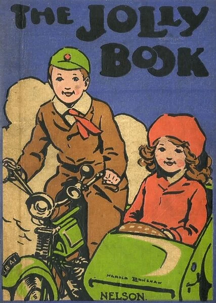 The Jolly Book - children in motorbike and sidecar