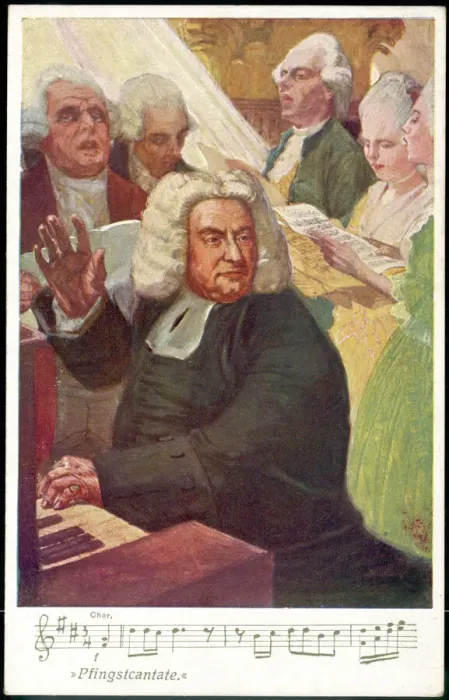 Framed Print : Print of Johann Sebastian Bach Conducts Framed Print : Print of Johann Sebastian Bach Conducts