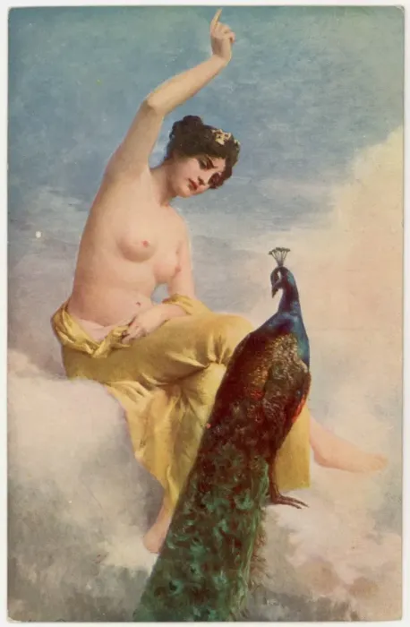 Framed Print : Juno and her Peacock Colour Print