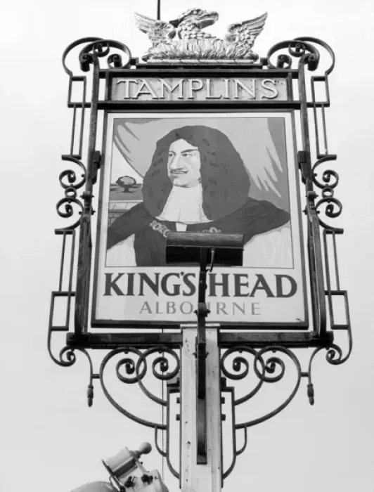 Framed Print : Print of The King's Head Inn Sign, Albourne, Sussex Framed Print : Print of The King's Head Inn Sign, Albourne, Sussex