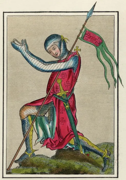 Framed Print : Print of a Knight in Prayer Framed Print : Print of a Knight in Prayer