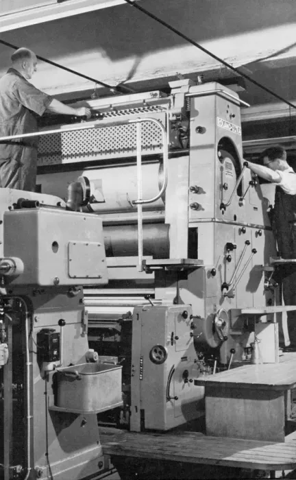 Framed Print : Large Offset-Litho Print Machine in Preparation Framed Print : Large Offset-Litho Print Machine in Preparation