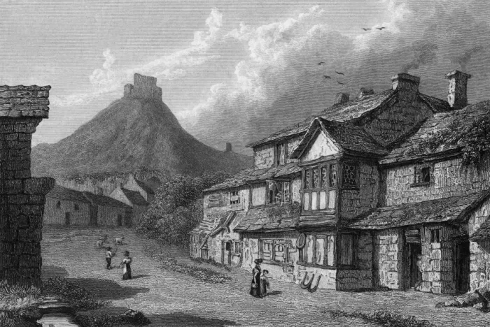 Framed Print : Launceston Castle Print, Cornwall 1829 Framed Print : Launceston Castle Print, Cornwall 1829