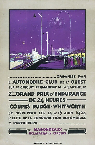 Le Mans Poster. A poster for the 1924 24-hour maotor race at Le Mans