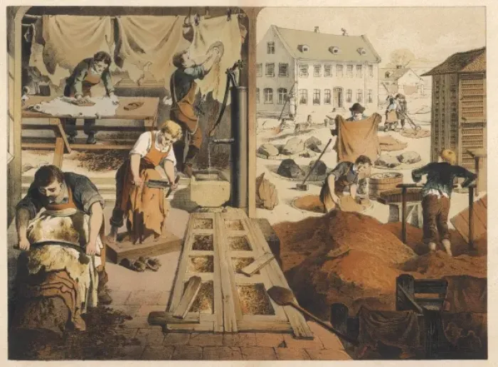 Framed Print : Leather Work and Tannery Print Framed Print : Leather Work and Tannery Print