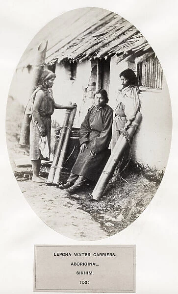 Lepcha water carriers, Aboriginal, Sikhim