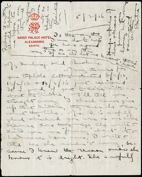 Letter from Albert Auerbach from Alexandria, Egypt, WW1