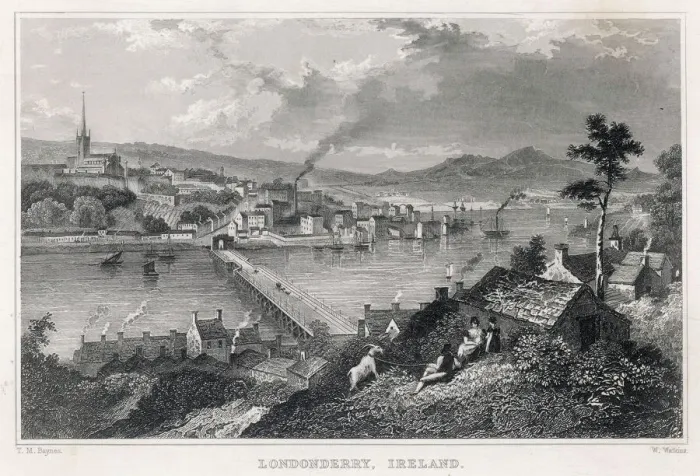 Framed Print : Londonderry Print: River Foyle View Framed Print : Londonderry Print: River Foyle View