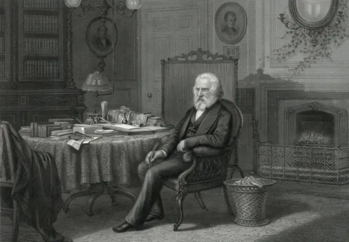 Framed Print : Longfellow in his study Print Framed Print : Longfellow in his study Print