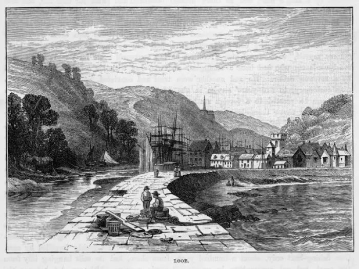 Framed Print : LOOE, Cornwall The seafront at Looe Print Framed Print : LOOE, Cornwall The seafront at Looe Print
