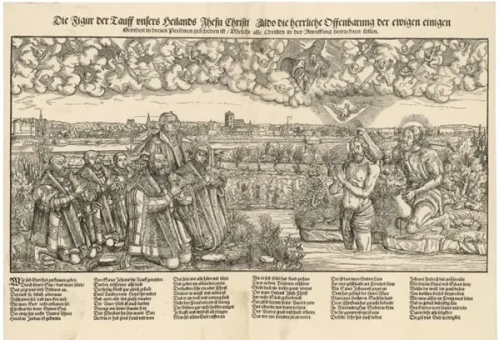 Framed Print : Print of Luther Witnessing Jesus' Baptism Framed Print : Print of Luther Witnessing Jesus' Baptism