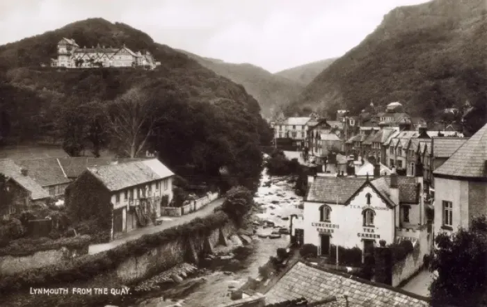 Framed Print : Lynmouth, Devon Print circa 1920 Framed Print : Lynmouth, Devon Print circa 1920
