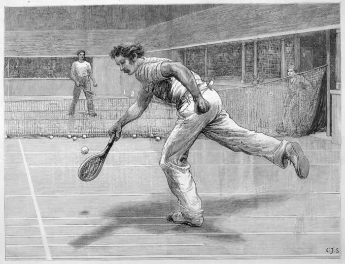 Framed Print : Lyttleton V Saunders Print, Real Tennis at New Princes Club Framed Print : Lyttleton V Saunders Print, Real Tennis at New Princes Club