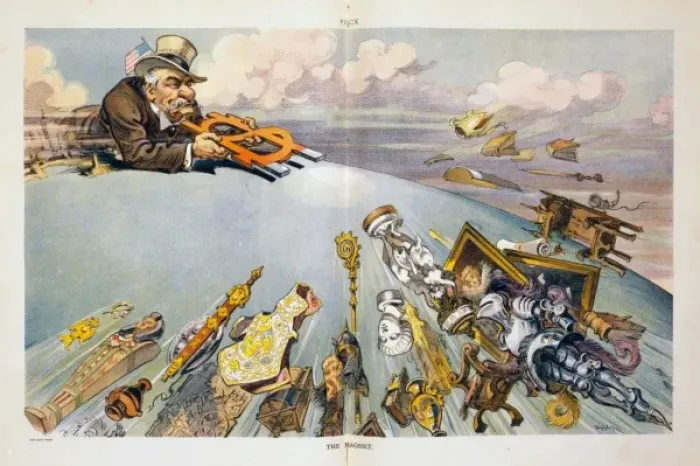 Framed Print : 'The Magnet' Print, 1911: A Cartoon by John Morgan Framed Print : 'The Magnet' Print, 1911: A Cartoon by John Morgan