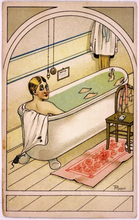 Framed Print : Man in Bath Print by Mary Evans Framed Print : Man in Bath Print by Mary Evans