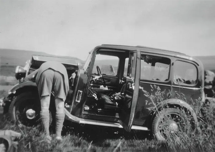 Framed Print : Man Checking Car Engine Field Print Framed Print : Man Checking Car Engine Field Print
