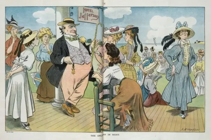 Framed Print : Print of The Only Man in Sight, 1907 Framed Print : Print of The Only Man in Sight, 1907