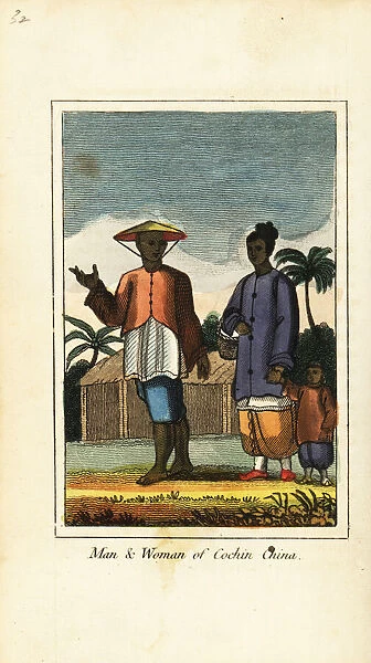 Man and woman of Cochin China (Vietnam) 1818