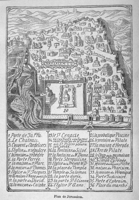 Framed Print : 14th Century Jerusalem Map Print Framed Print : 14th Century Jerusalem Map Print