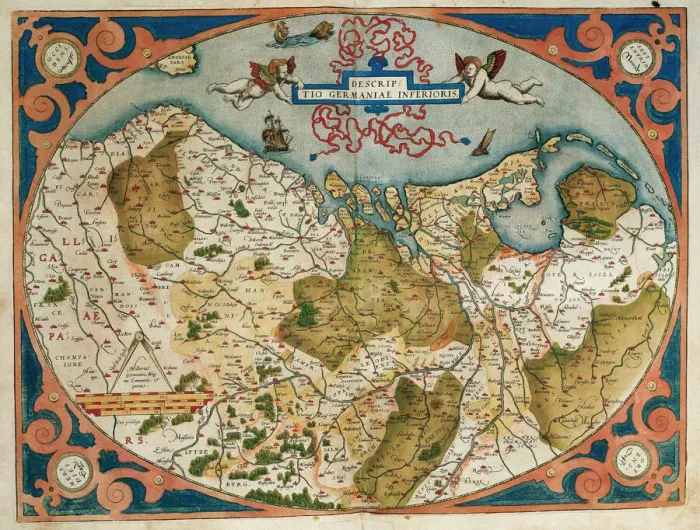 Framed Print : 1574 Map of Germany and Netherlands Print Framed Print : 1574 Map of Germany and Netherlands Print