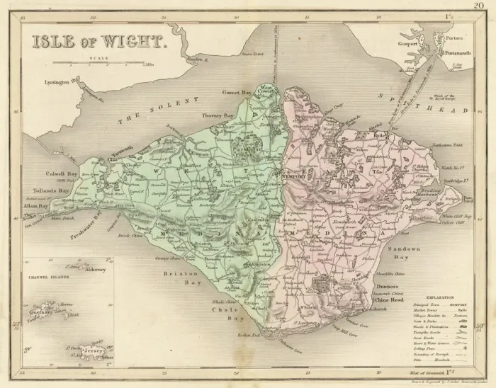 Framed Print : Isle of Wight County Series Print C1857 Framed Print : Isle of Wight County Series Print C1857