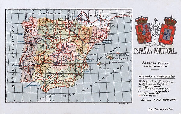 Map of the Kingdoms of Spain and Portugal