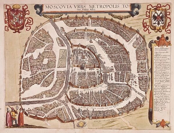 Map od Moscow. Engraving