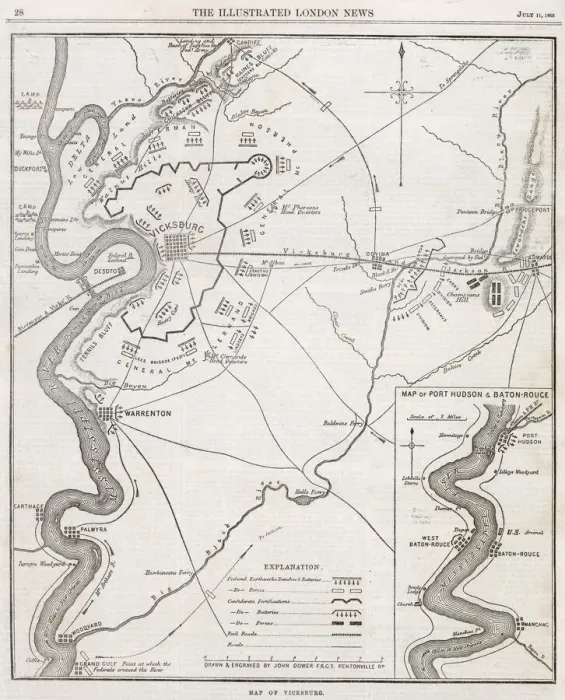 Framed Print : Map of Vicksburg Print, 1863 Framed Print : Map of Vicksburg Print, 1863