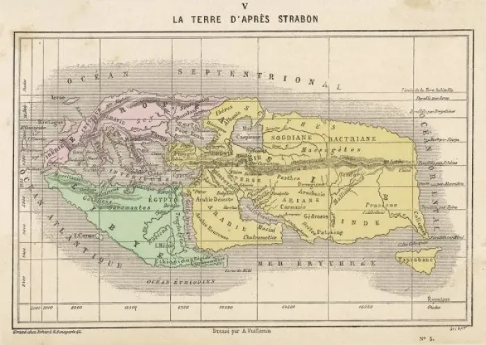 Framed Print : Strabo's World Map Print