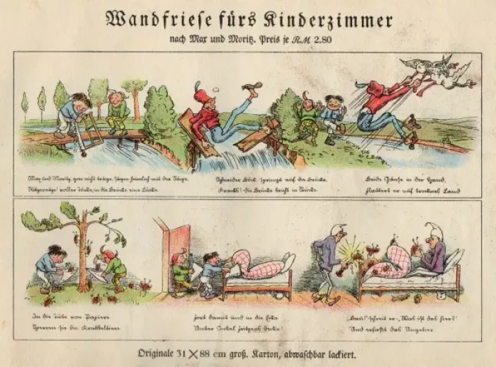 Framed Print : Max and Moritz Scenes Print, 1865 Framed Print : Max and Moritz Scenes Print, 1865