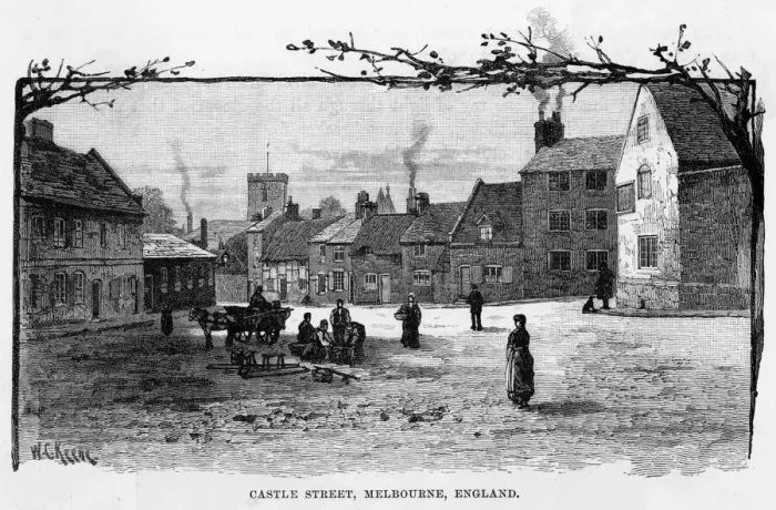 Framed Print : Melbourne, Derbyshire Castle Street Print by Unknown Artist