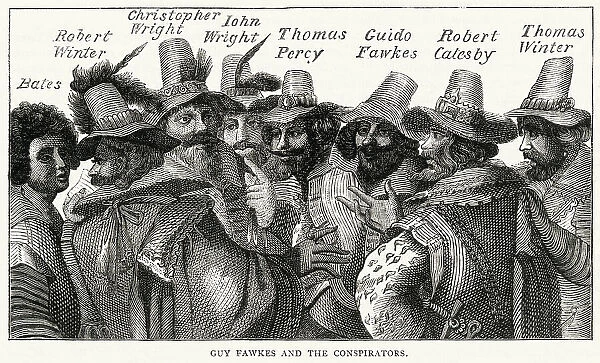 Members of the Gunpowder Treason plot. Date: 5th November 1605