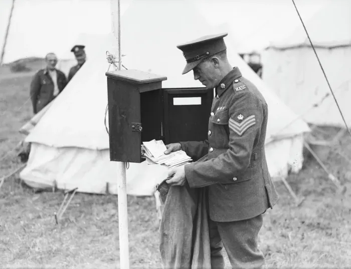 Framed Print : British Army Camp Postman Print Framed Print : British Army Camp Postman Print