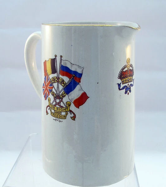 Milk jug - Flags of the Allies - WWI
