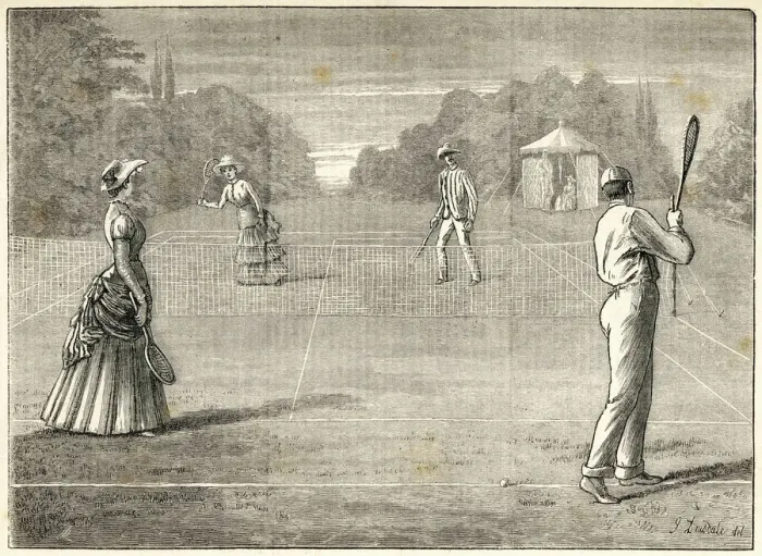 Framed Print : Mixed Doubles Print 1882 Framed Print : Mixed Doubles Print 1882