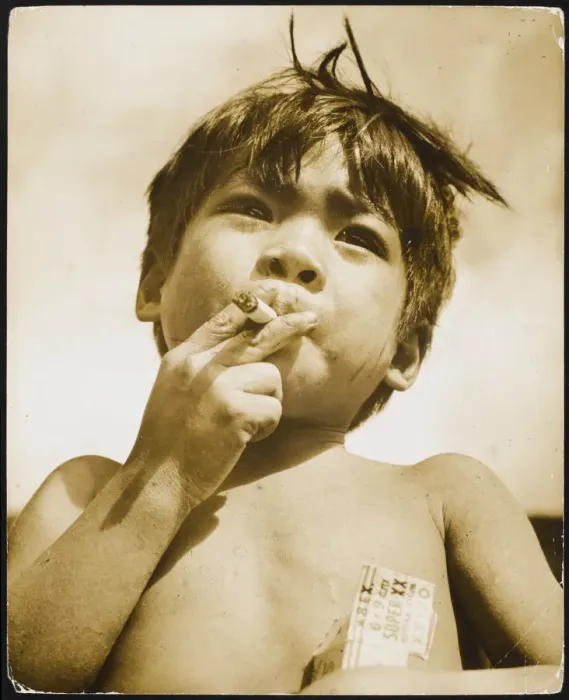 Framed Print : Moro Boy Smoking Print