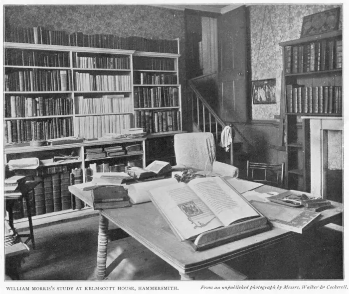 Framed Print : William Morris English Writers Study Print 1901 Framed Print : William Morris English Writers Study Print 1901