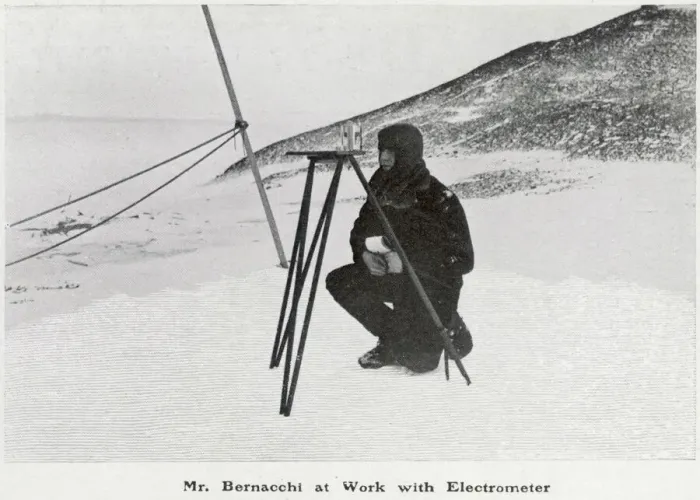 Framed Print : Print of Mr Bernacchi with Electrometer Framed Print : Print of Mr Bernacchi with Electrometer