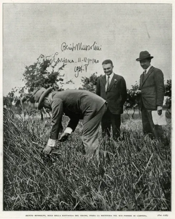 Framed Print : Benito Mussolini in Carpena Field, 1927 Print