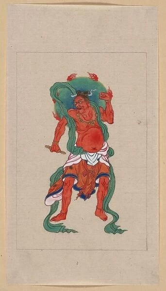 Mythological Buddhist or Hindu figure, full-length, standing