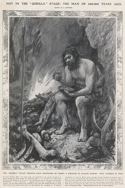 Neanderthal Man. An illustration of Neanderthal man 500