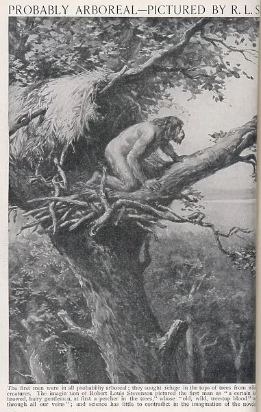 Neanderthal Man. Maybe the earliest men lived in the trees? Robert Louis