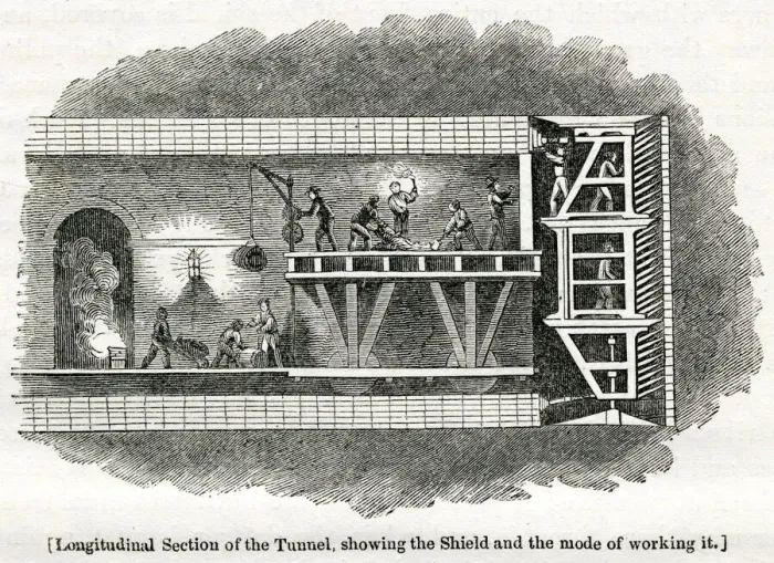 Framed Print : Longitudinal Section of Thames Tunnel Print 1825 Framed Print : Longitudinal Section of Thames Tunnel Print 1825